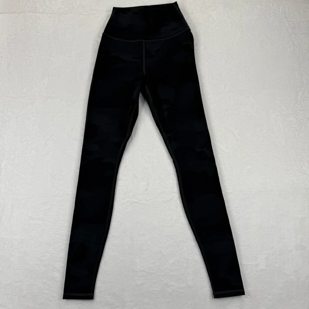 Alo Yoga High Waist Camo Leggings Black XS‎ Made in Portugal
